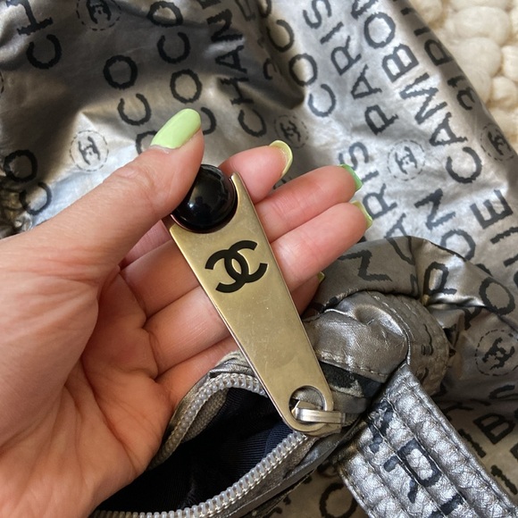 Chanel Silver Nylon Crossbody - Picture 11 of 17